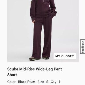 Scuba Mid-Rise Wide-Leg Pant Short